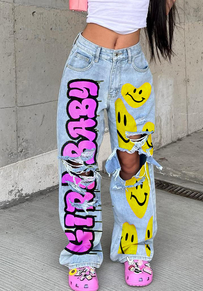 Women washed denim cargo Pants