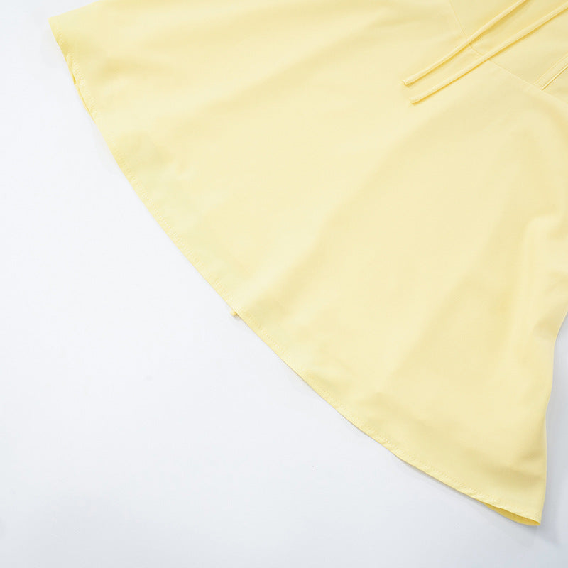 Women Lace Gathered Suspender Lace-Up Dress 17