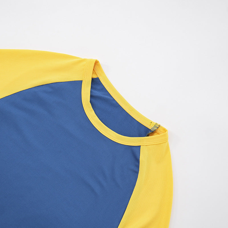 Women Contrast Raglan Long Sleeve Top and Folded Flared Trousers Two-Piece Set 19