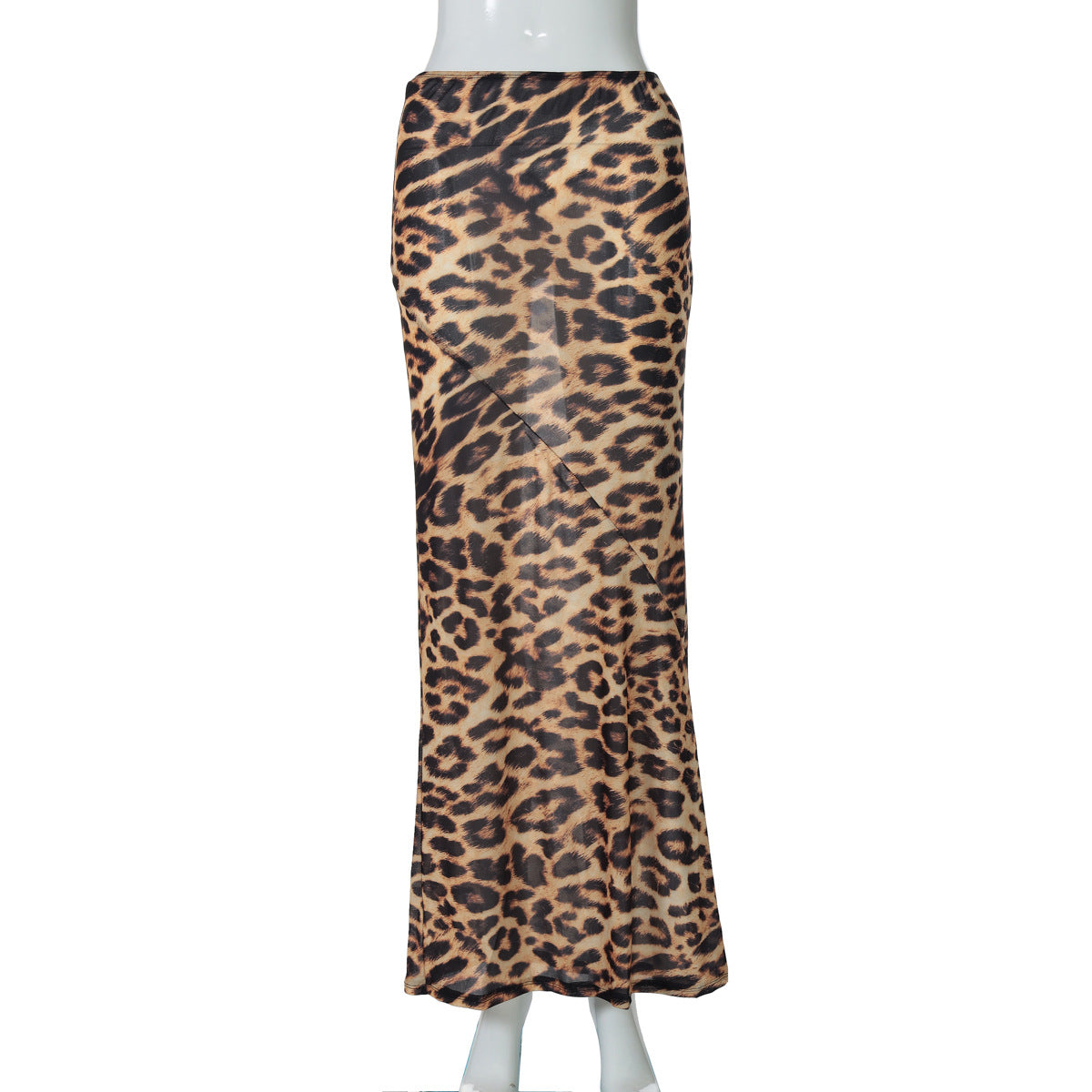 Women Summer Sexy Leopard Mesh See-Through Skirt 7