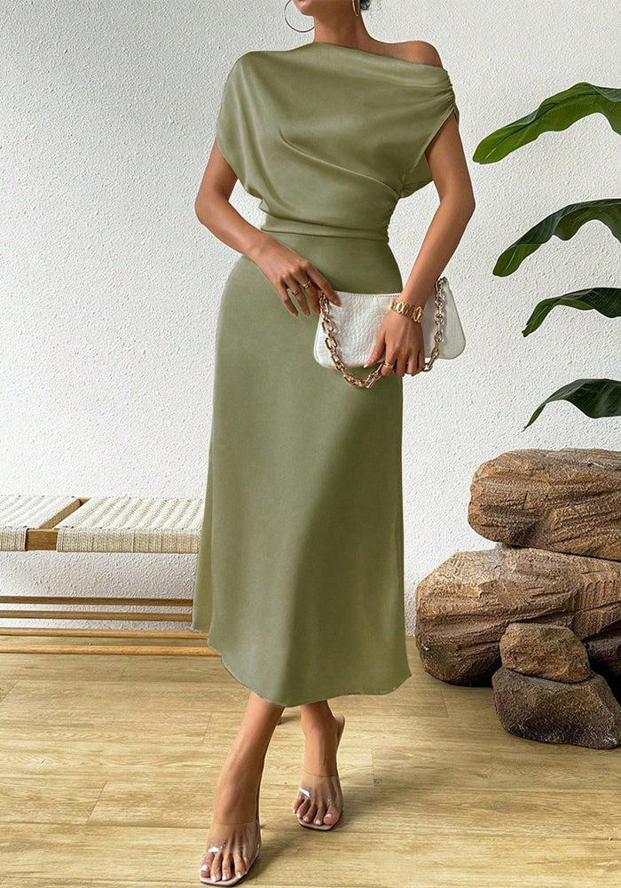 Women Summer Satin Maxi Dress