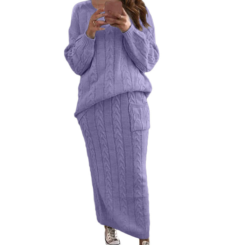 Fall and winter Women sweater and Skirt two-piece set 27