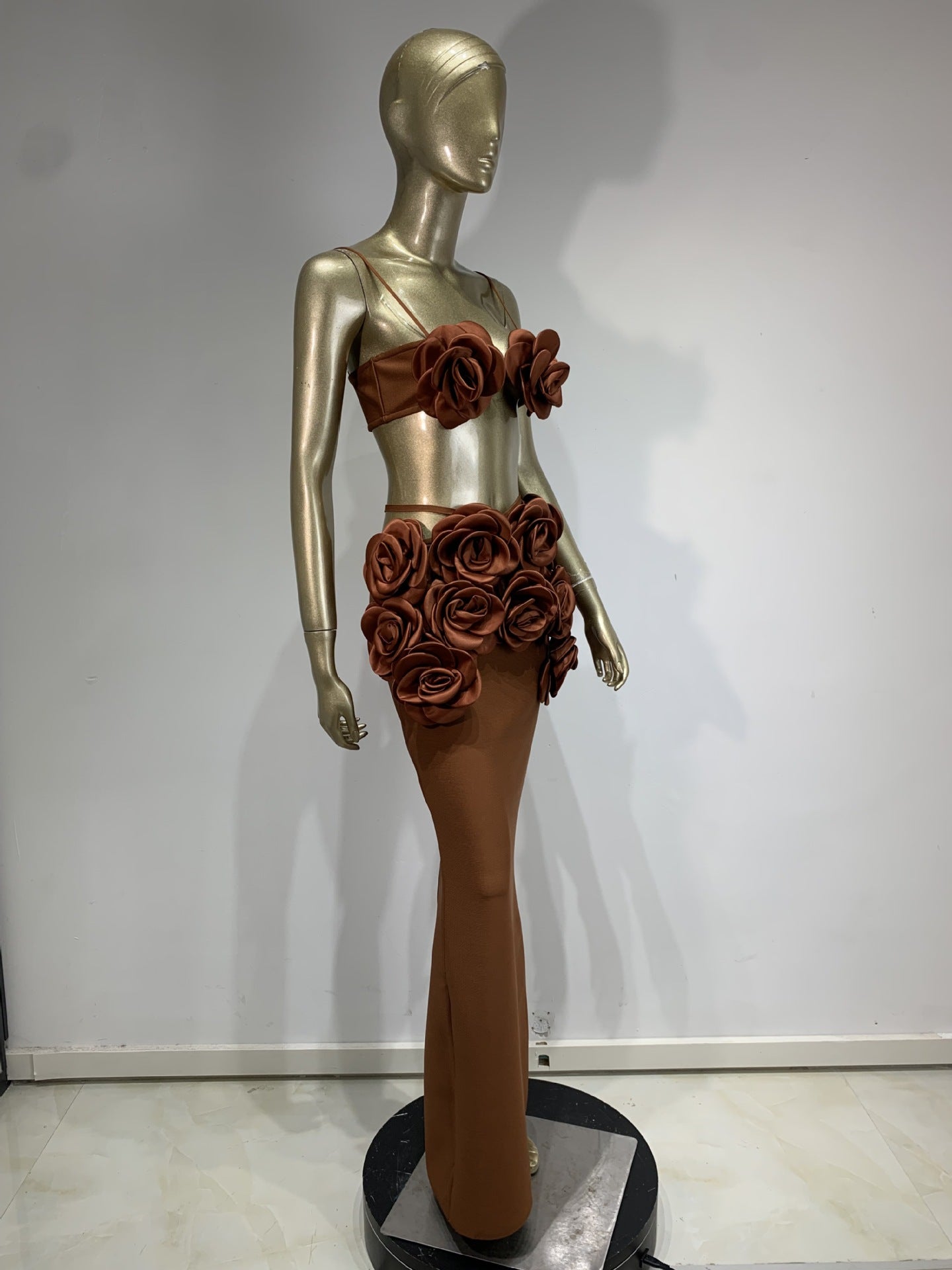 Floral Bustier Top & Long Skirt Beach Party Outfit 12