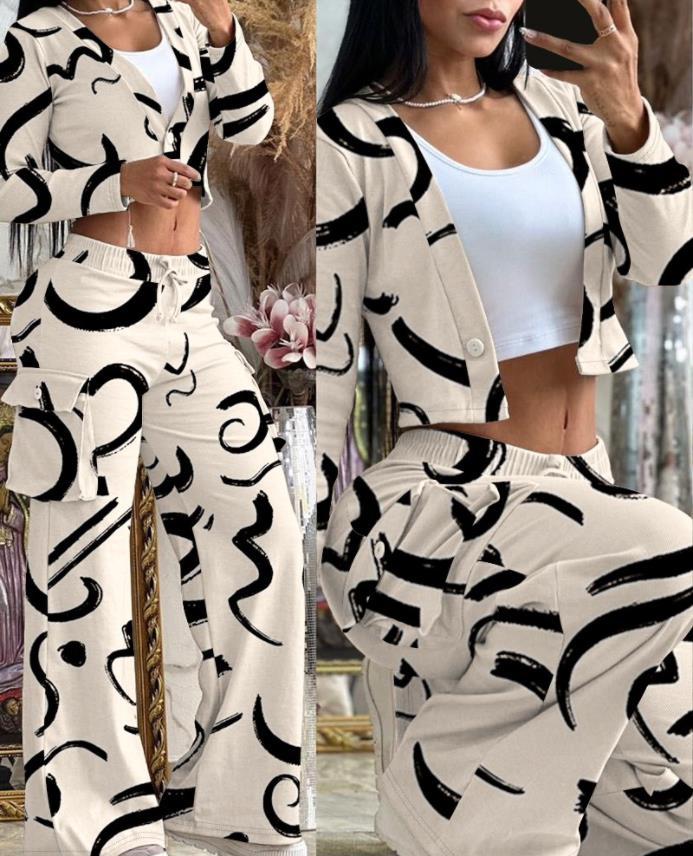 Fashionable casual solid color long sleeve two piece pants set women's clothing 14