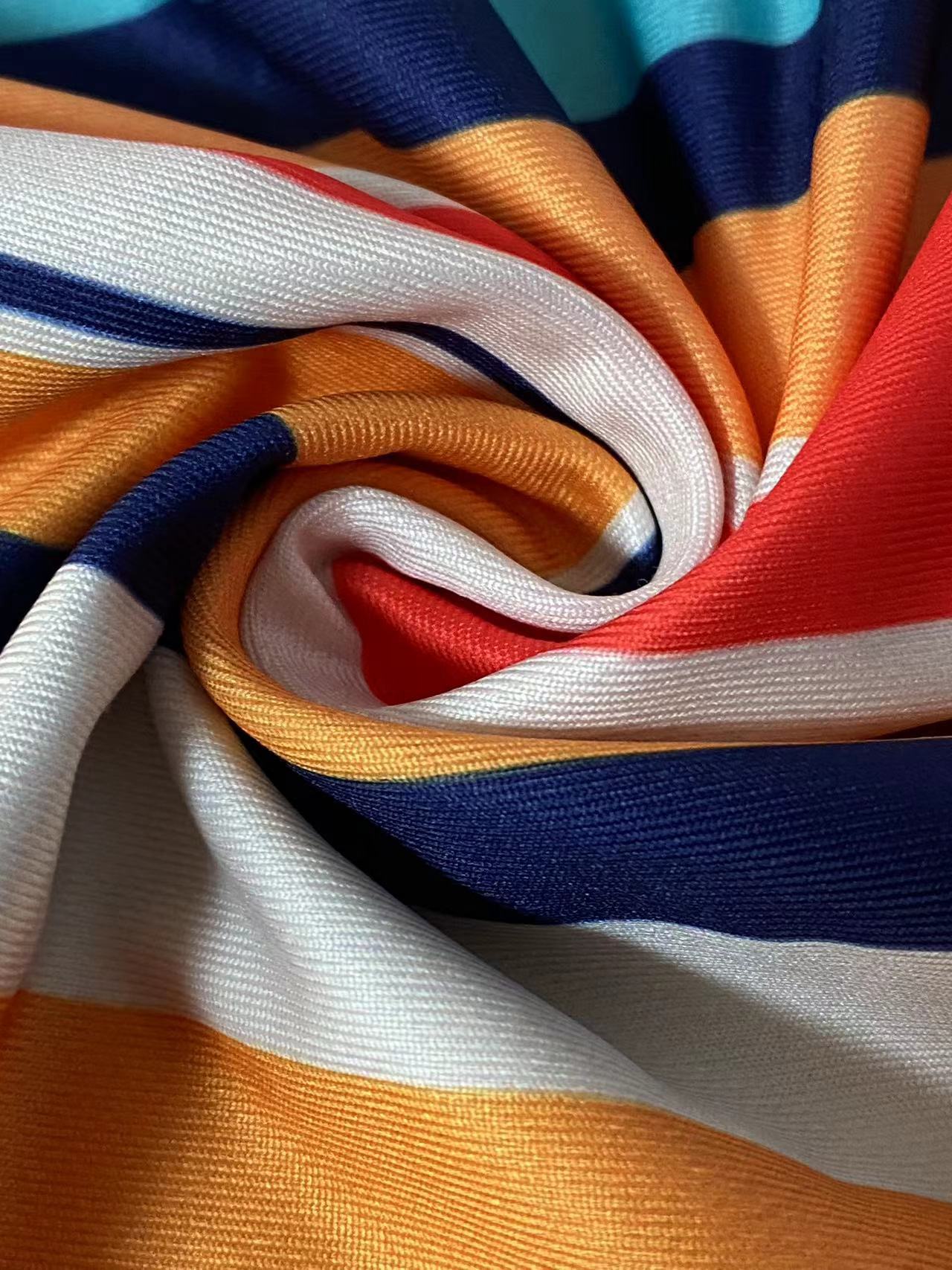 Plus Size Women Summer Multi-Color Striped Dress 7