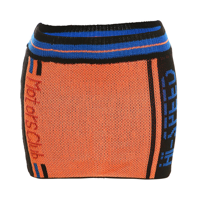 Women Letter Knitting Ribbed Top and Skirt two-piece set 15