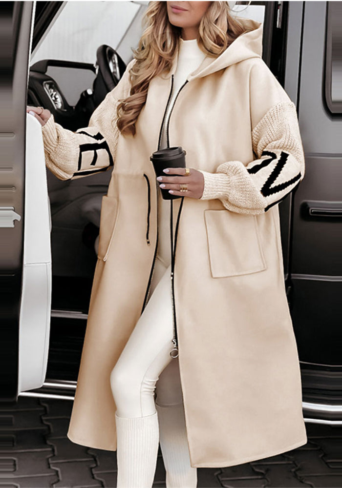 Women Casual Hoodies Patchwork Jacket