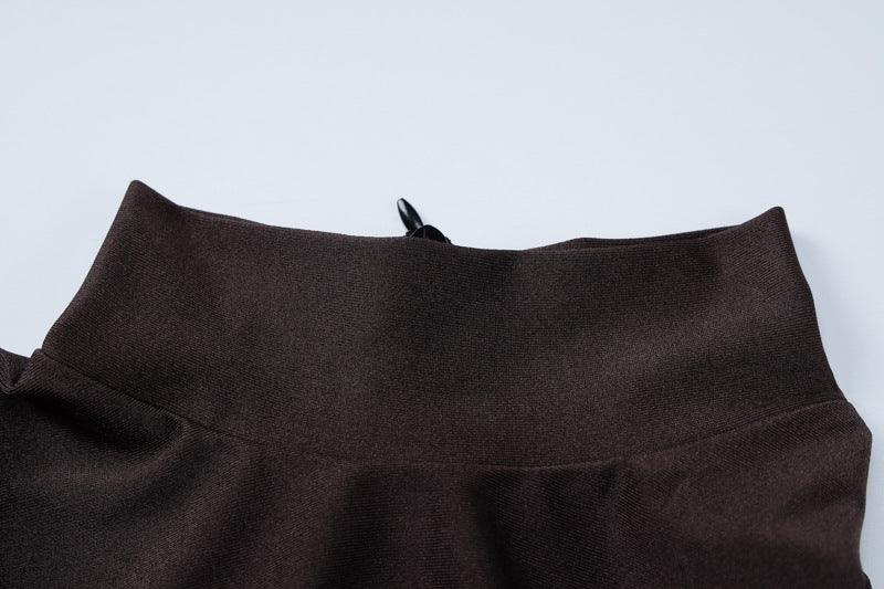 Women's Sexy Half Turtle Neck Sleeveless Slim Pleated Bodycon Dress 12