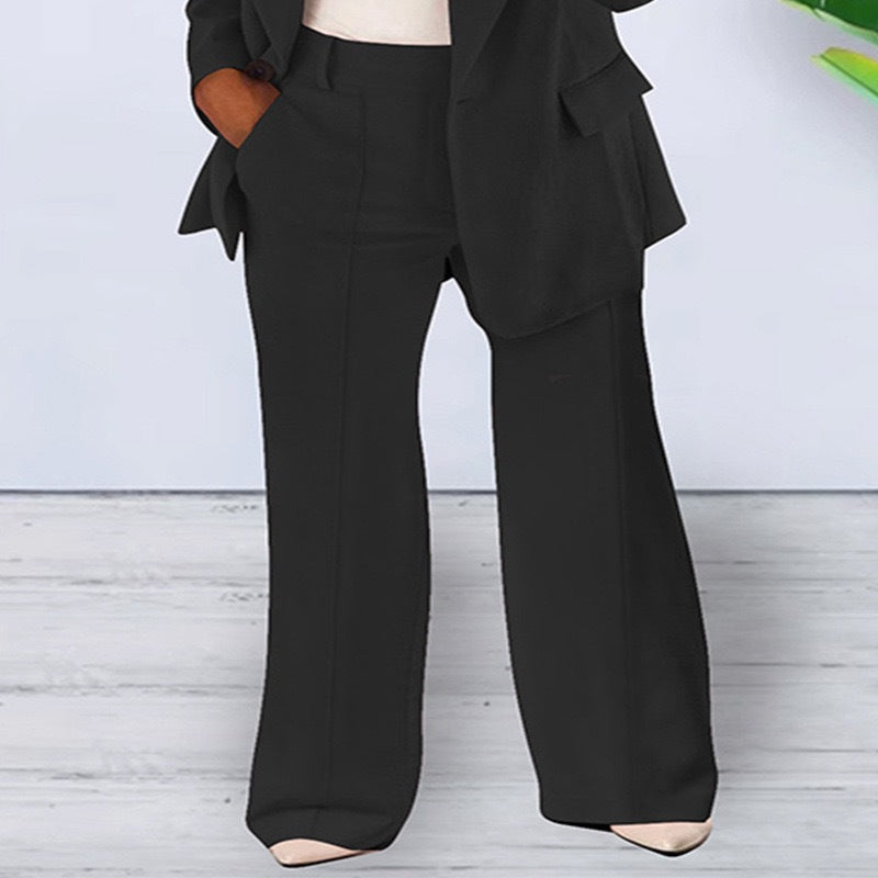 Spring/Summer Fashion Turn-Down Collar Blazer Pants Set 16