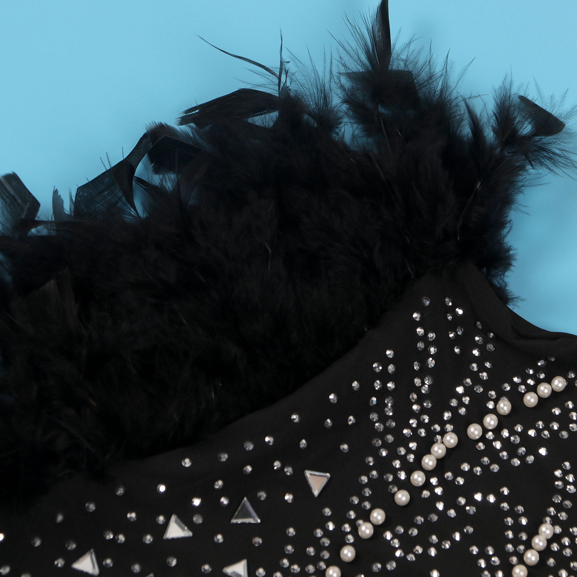 Sexy Beaded feather sleeveless Bodycon club dress 6