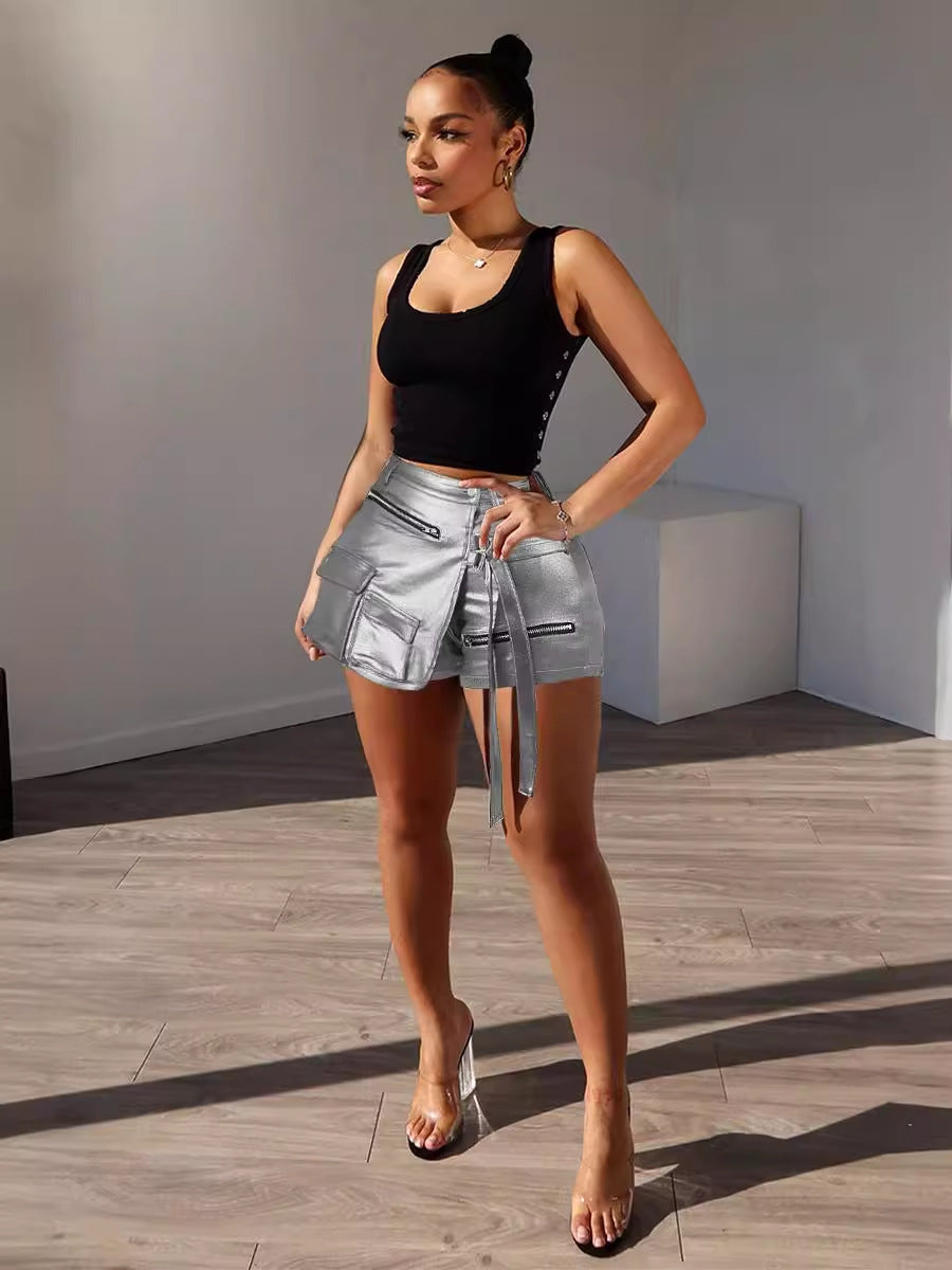 Women's Summer Fashion High Stretch Irregular Pocket Cargo Shorts 15