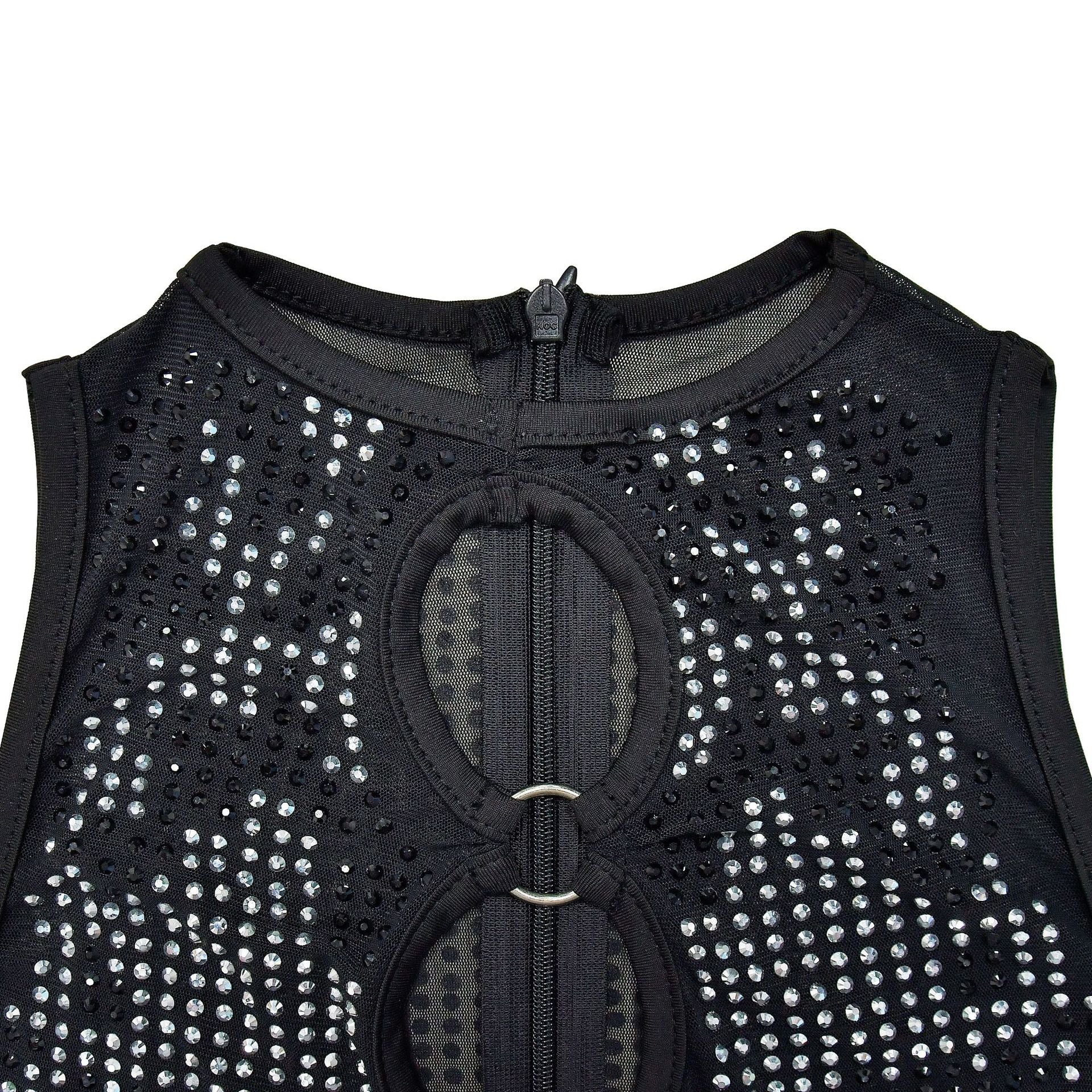 Women Solid mesh Beaded Hollow Bodycon Dress 20