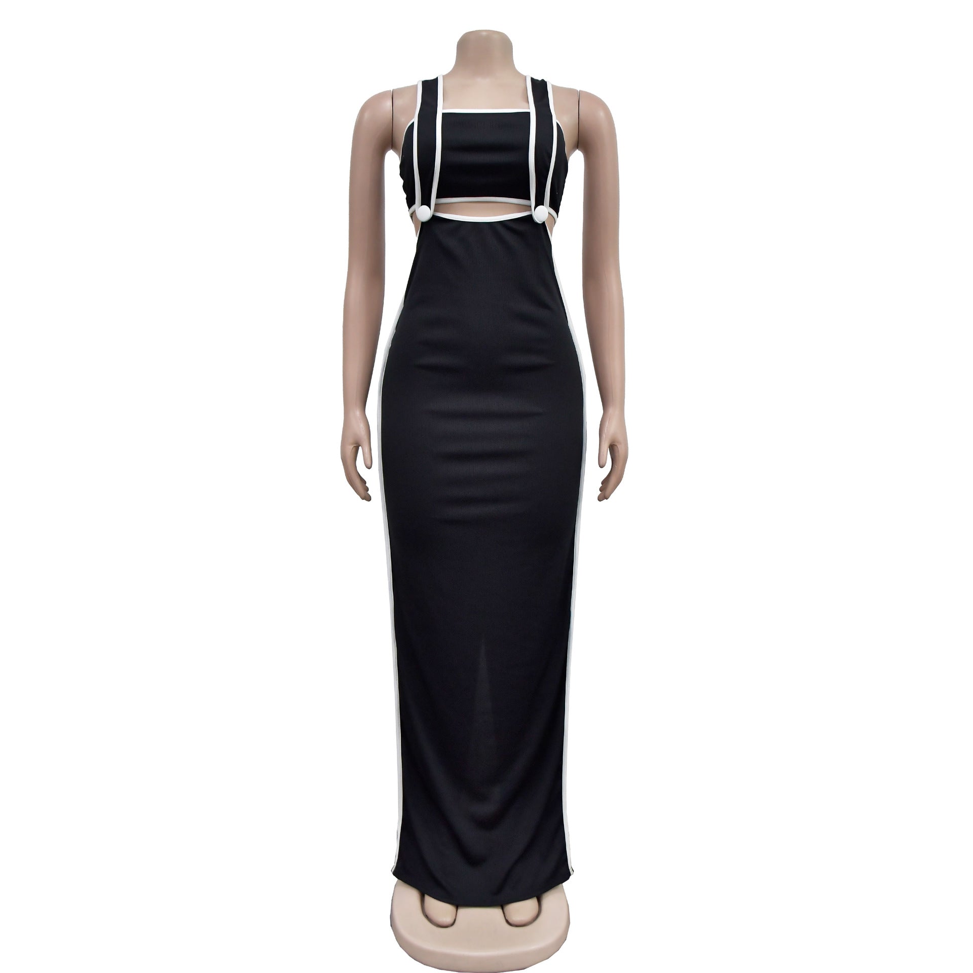 Women Sexy Backless Suspender Top and Long Dress Two-piece Set 8