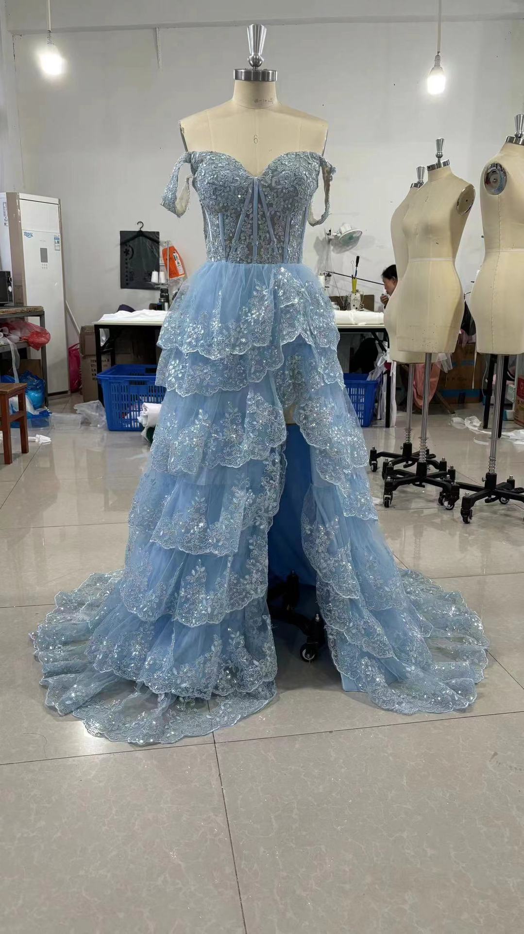 Off Shoulder Slit Formal Party Chic Evening Dress（processing time 7-8 days） 6