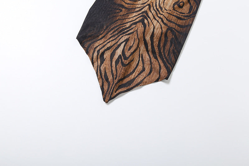 Autumn Women's Graffiti Print Sleeveless Halter Tank Top Tight Fitting Pants Set 10