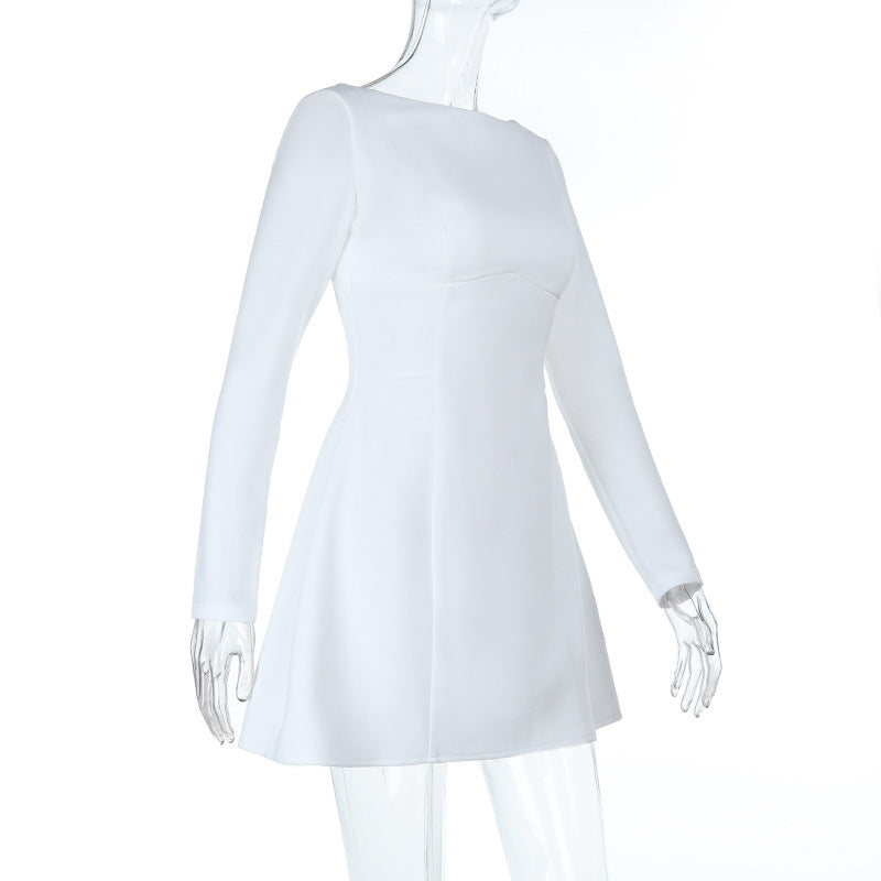 Women Autumn Sexy Backless Long-Sleeved Dress 5