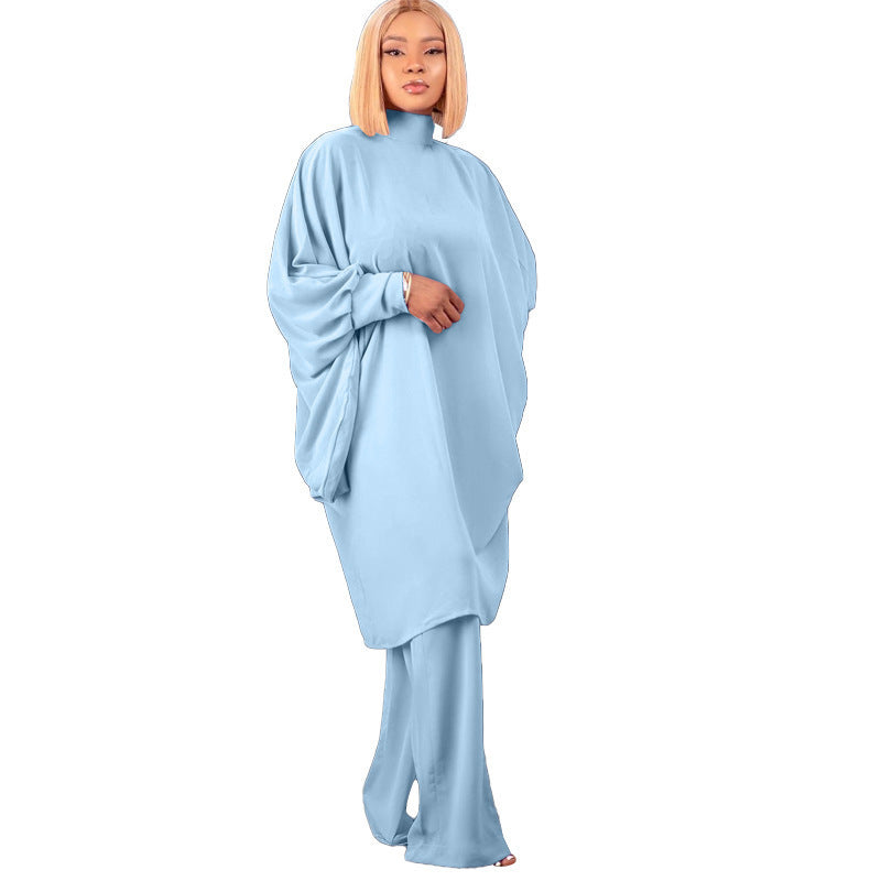 Autumn And Winter Chic Women's Suit Fashionable Baton Loose-Sleeved Shirt Straight-Leg Trousers Two-Piece Set 18