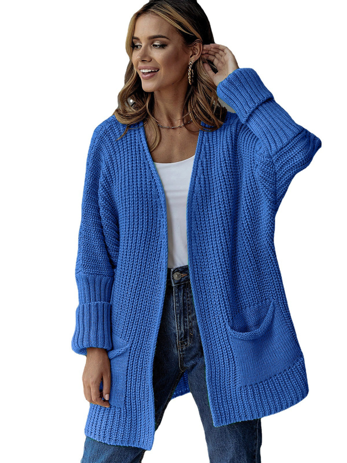 Knitting Sweater Women's Casual Style Loose Coat Plus Size Casual Cardigan 12
