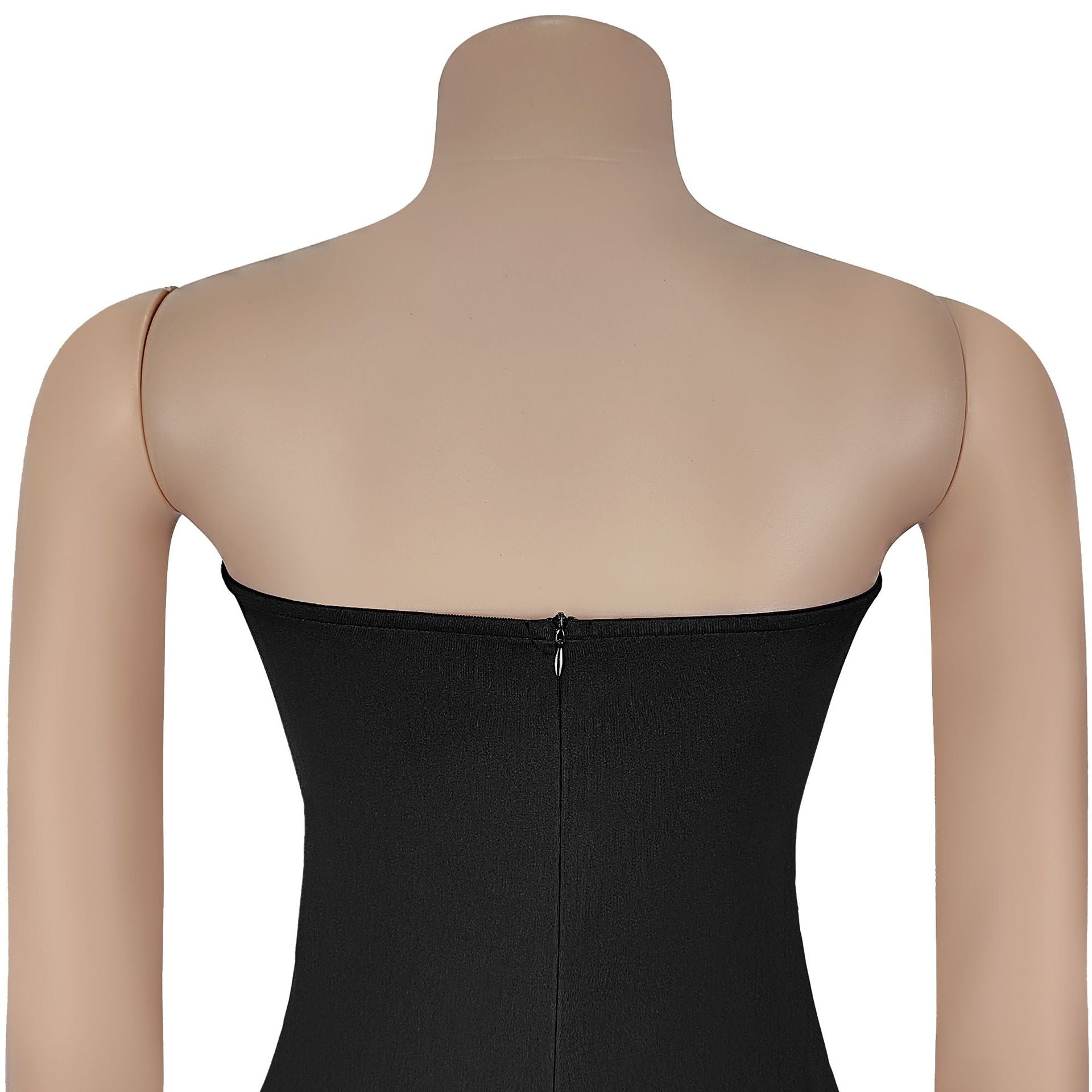 Women Sexy Strapless Solid Beaded Jumpsuit 12