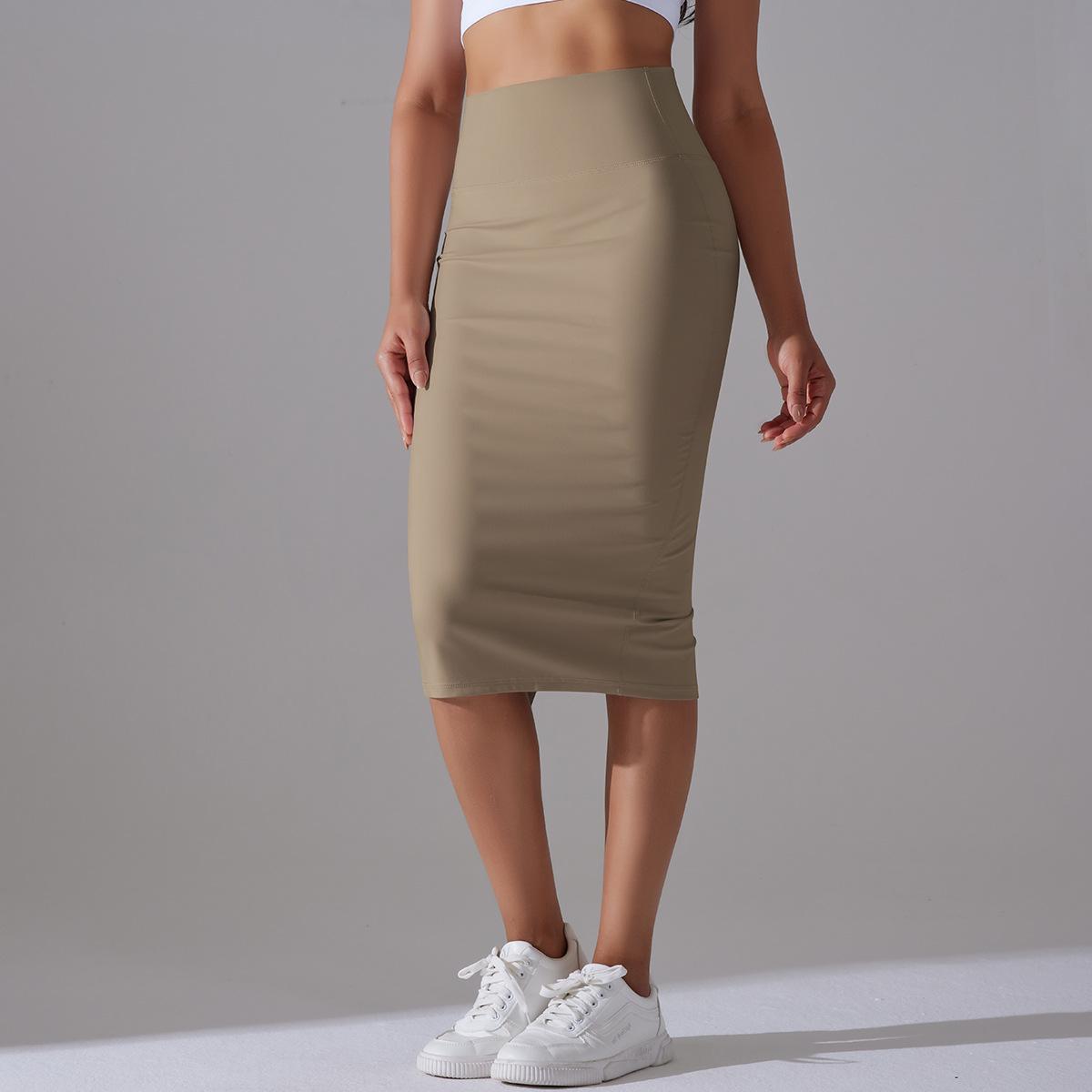 Women High Waist Stretch Slit Sports Skirt 58