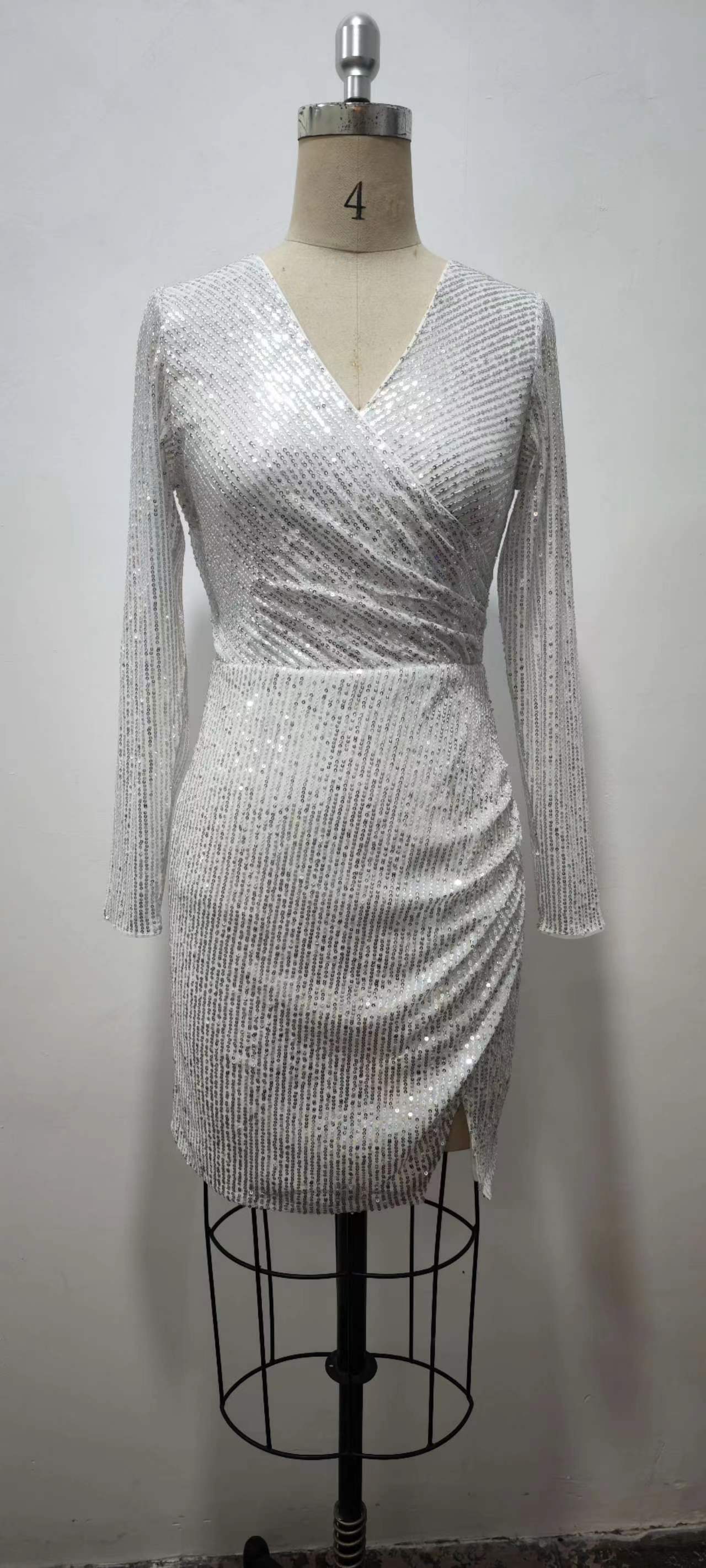 Autumn Sexy Long Sleeve Sequined Dress 8