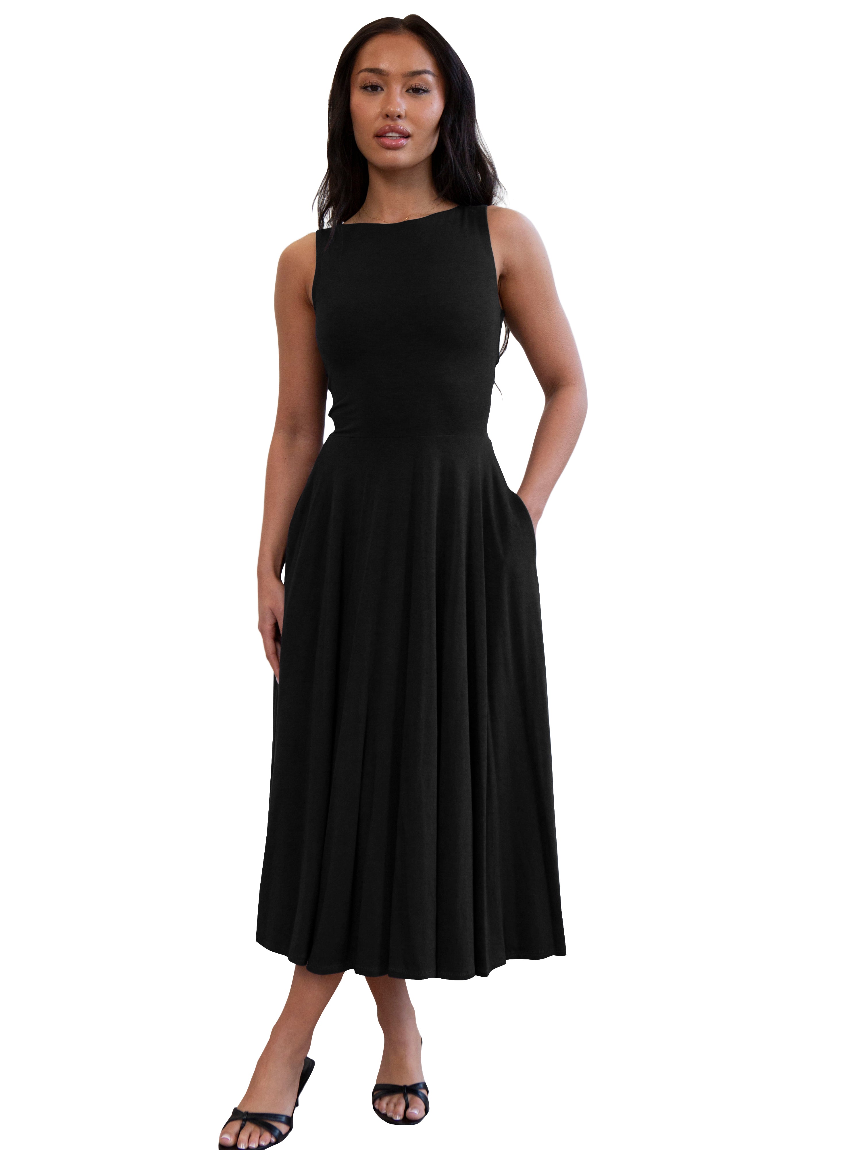 Women Solid Sleeveless Dress