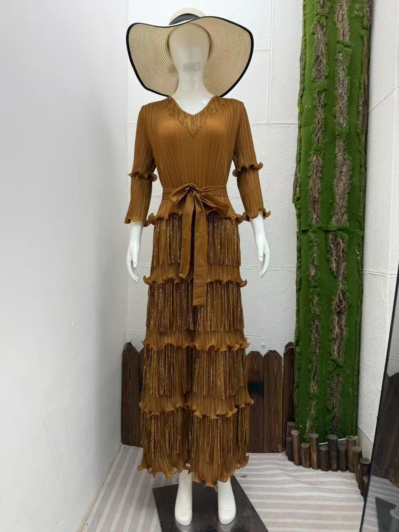 Ruffle Plus Size Fashion African Loose Chic Elegant Long Dress 18