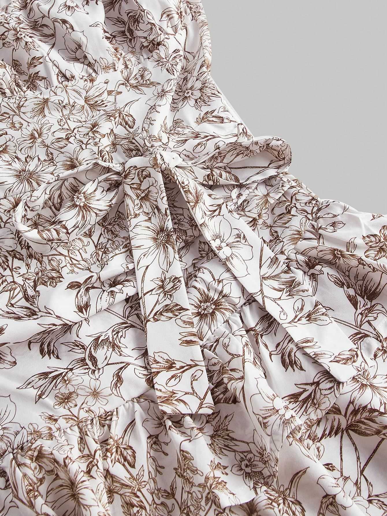 Women floral cascading ruffles dress 30