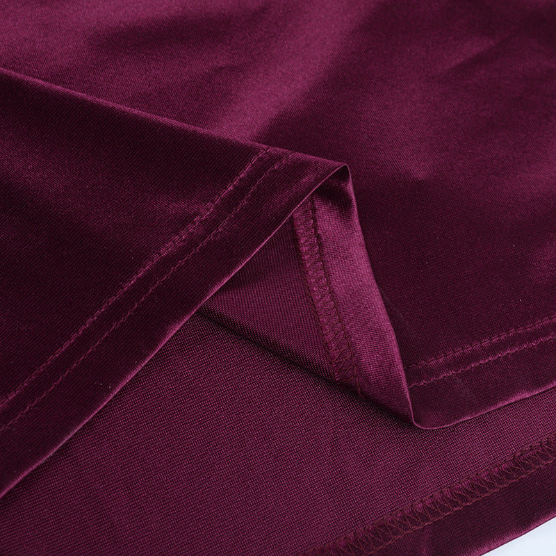 Women one-shoulder sexy slit satin dress dress 19