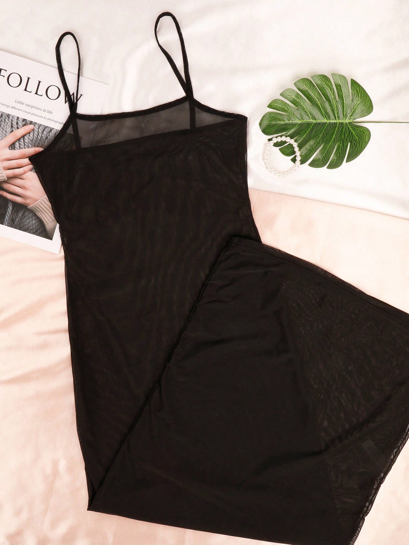 Women sexy lingerie sexy mesh lace-up backless maxi dress with slits 8