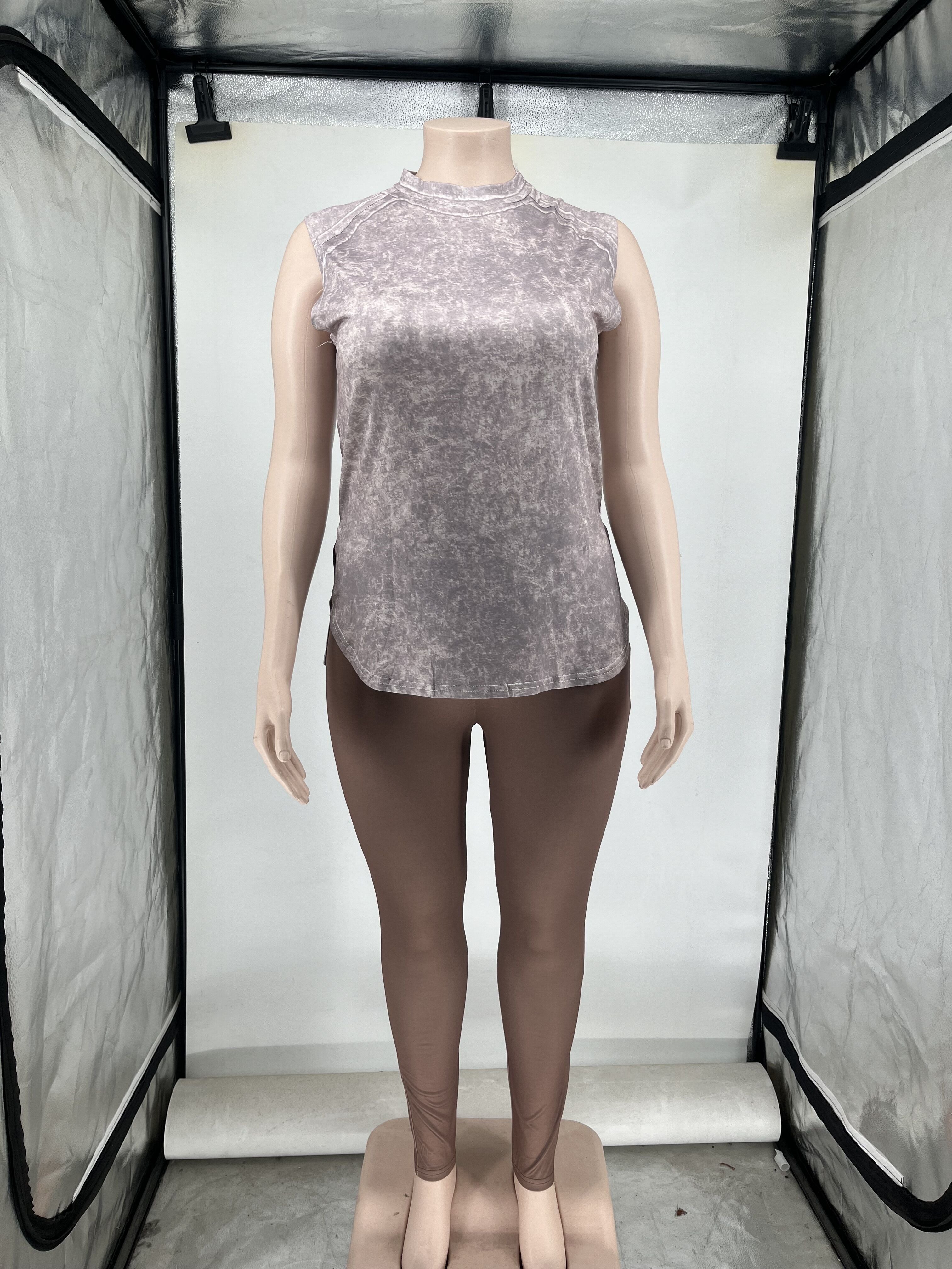 Women Printed Casual Sleeveless Top and Pant Two-Piece Set 19