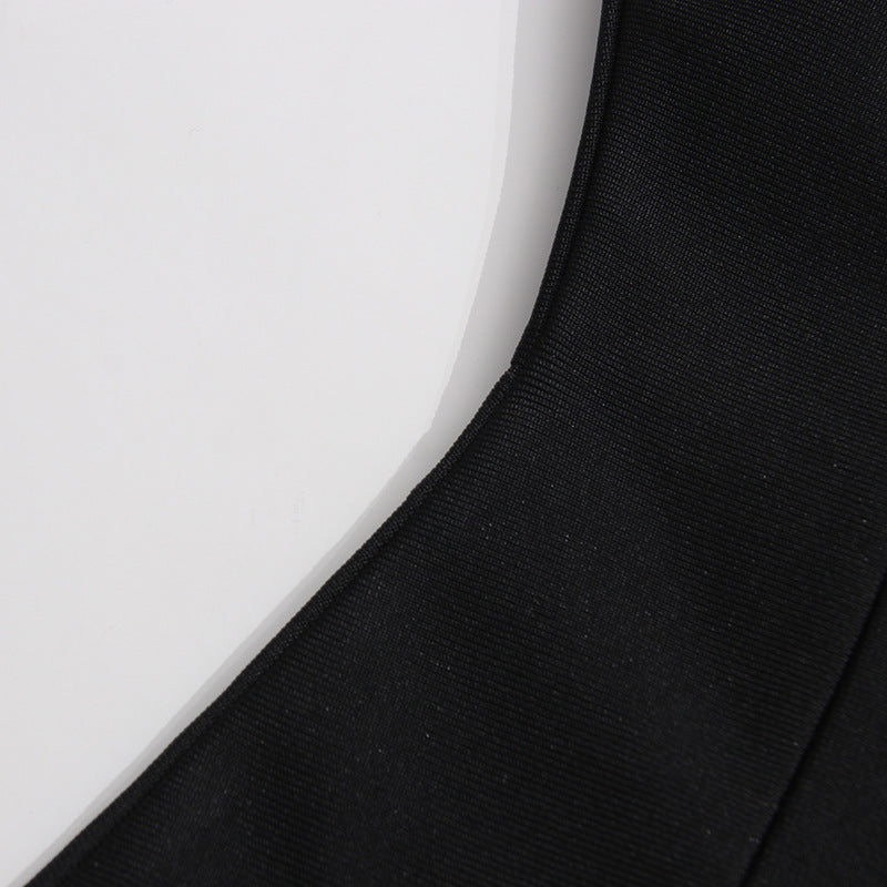 Chic Elegant Black & White Strapless Bandage Dress 10