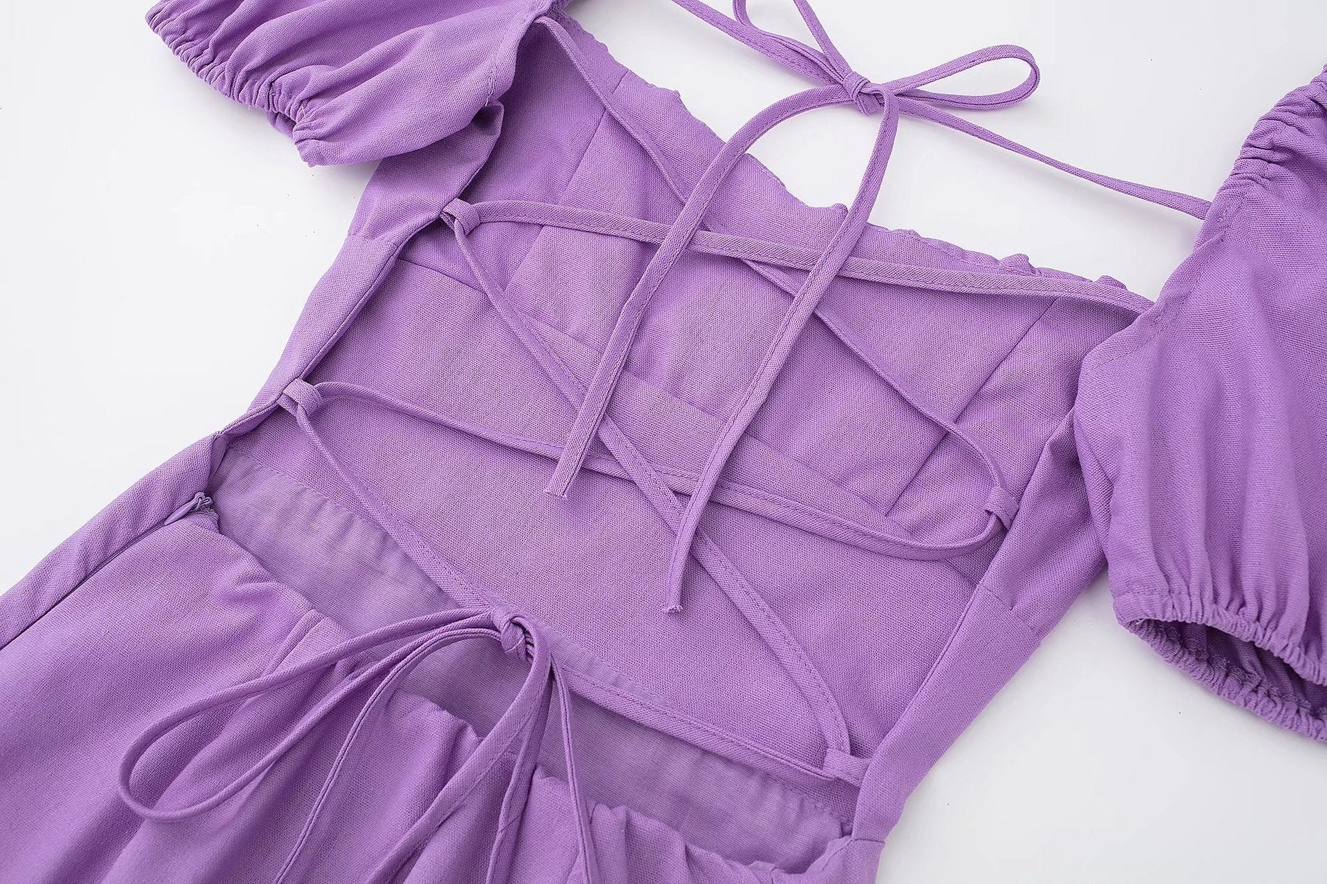 Women Square Neck Short Sleeve Dress 23