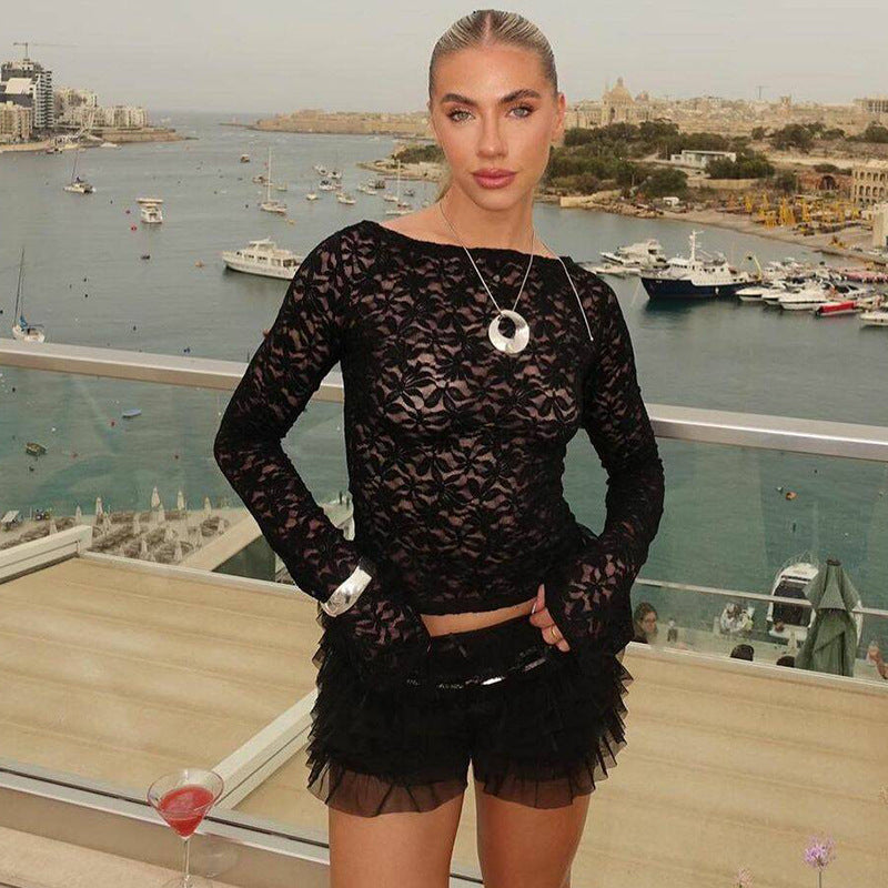 Women Sexy Lace Basic Shorts 3