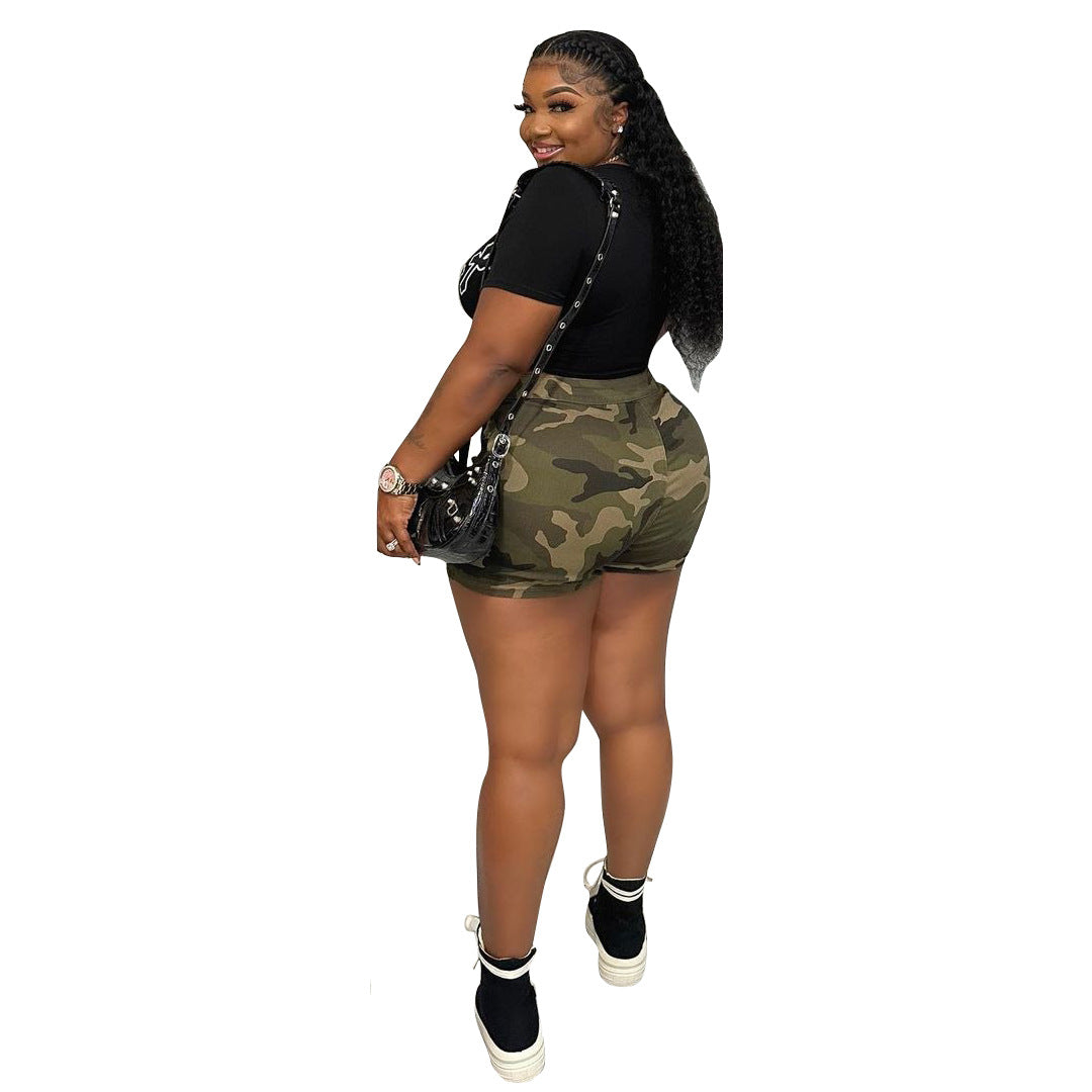 Summer Women's Casual Camo Pocket Shorts 4