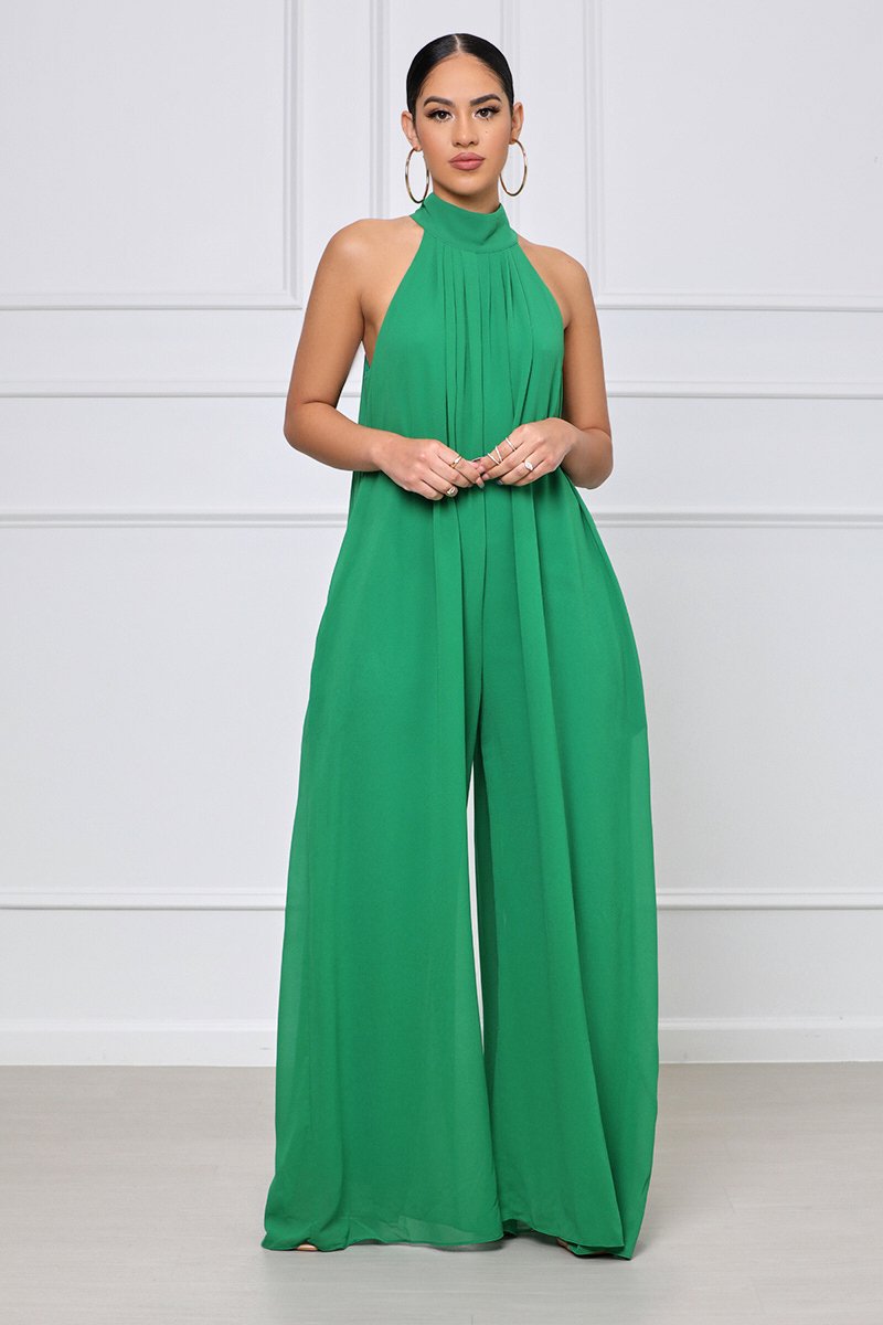 Solid Color Casual Chiffon Loose Women'S Jumpsuit 5