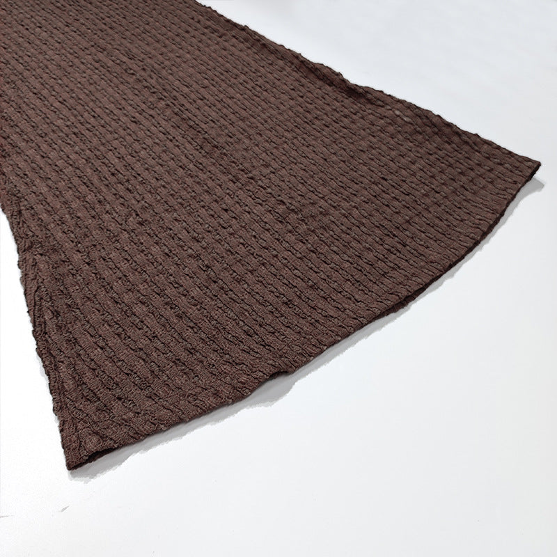 Summer Sexy Halter Neck Low Back Sleeveless Tight Fitting Long Solid Color Knitting Dress For Women 15