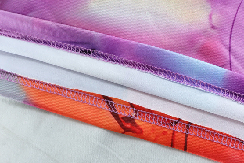 Street Trendy Printed Strap Lace-Up Long Dress 12