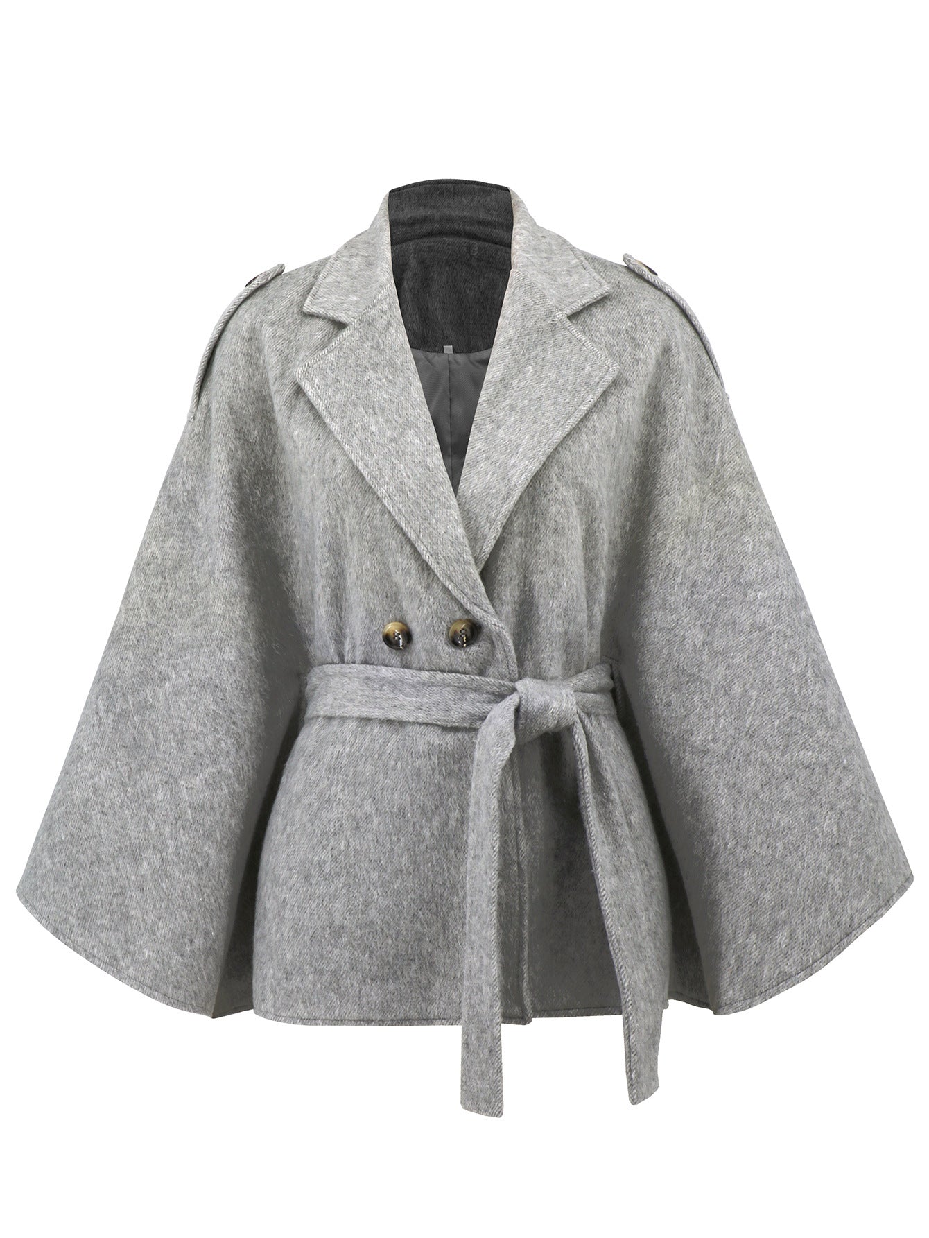 Women Winter Turndown Collar Cape Coat 12