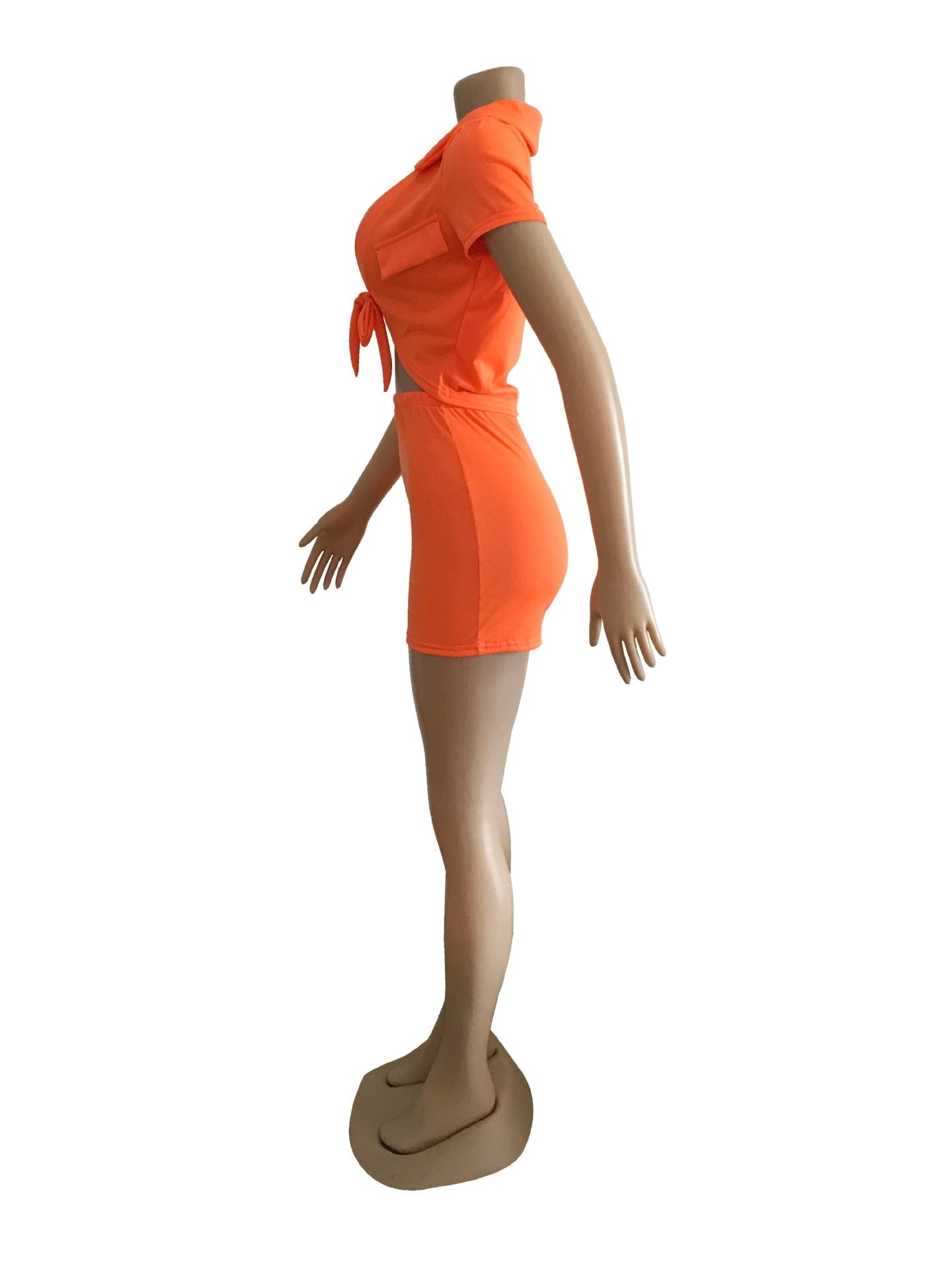 Women's Clothing Sexy Solid Color Lace-Up Suit 20