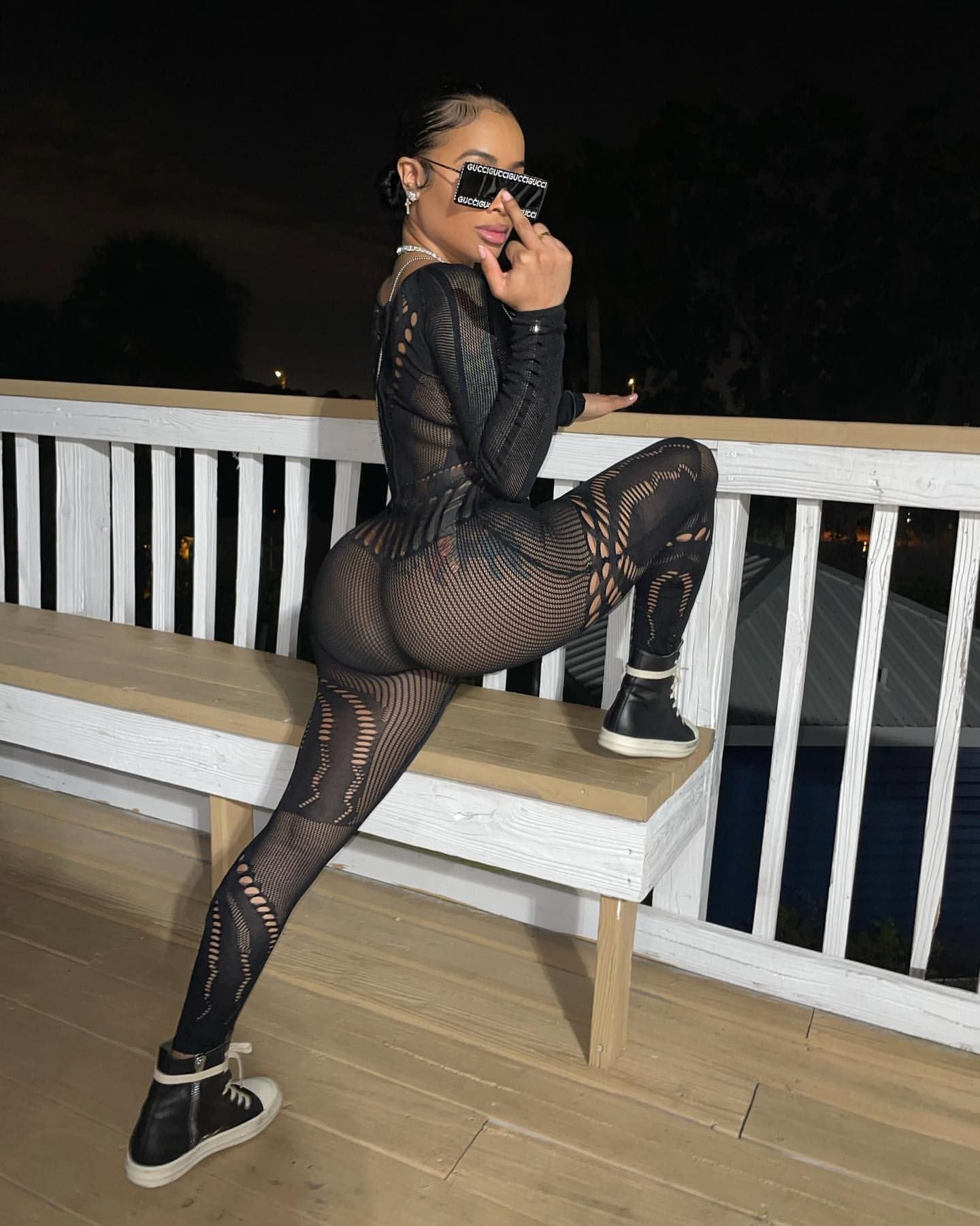 Women Sexy Hollow Mesh Lace Jumpsuit Sexy Lingerie 5