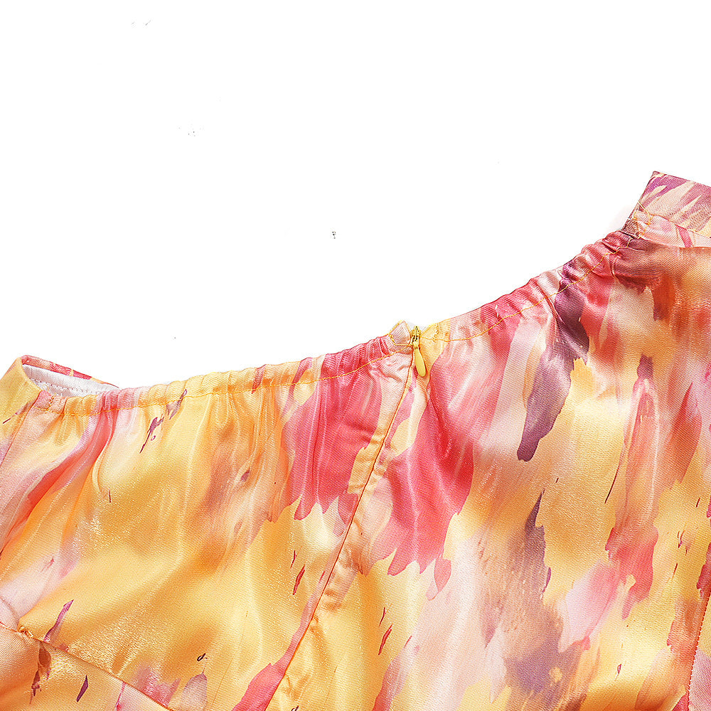 African Sexy Slash Shoulder Women's Plus Size Print Dress 15