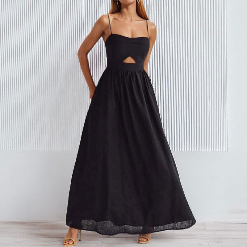Women Sexy French Cutout Slit Maxi Dress