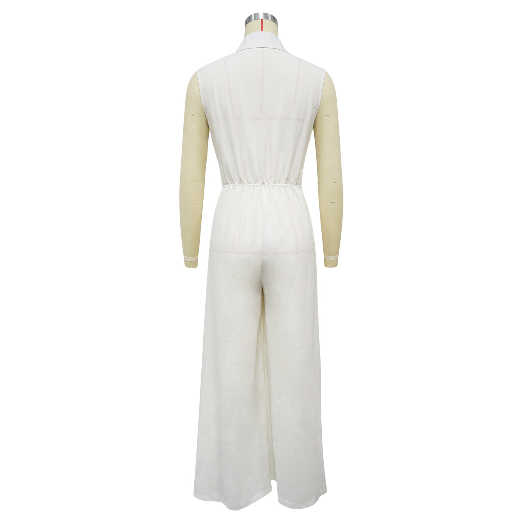 Women Casual Solid Sleeveless Wide Leg Jumpsuits 6