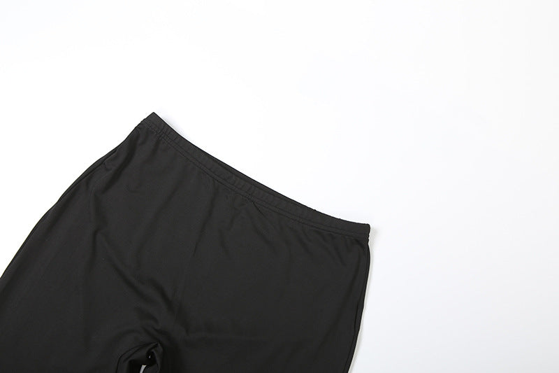 Women Fall/Winter Hooded Letter Print Zipper Top and Pants Two-Piece Set 36