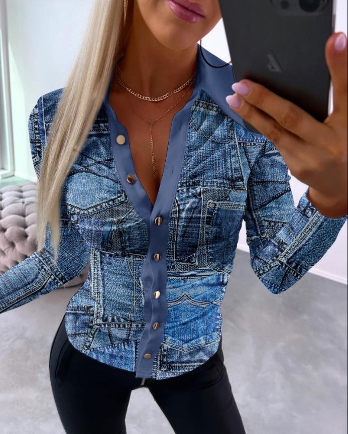 Women long sleeve printed shirt 7