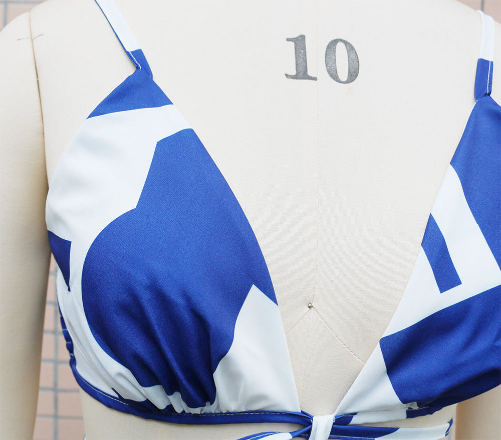 Summer print Low Back hollow Lace-Up Long dress 11