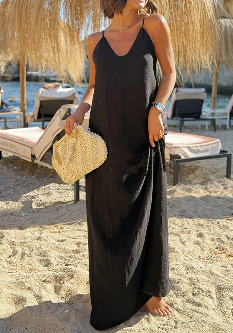 Women Summer Casual Backless Holidays Beach Maxi Dress 3