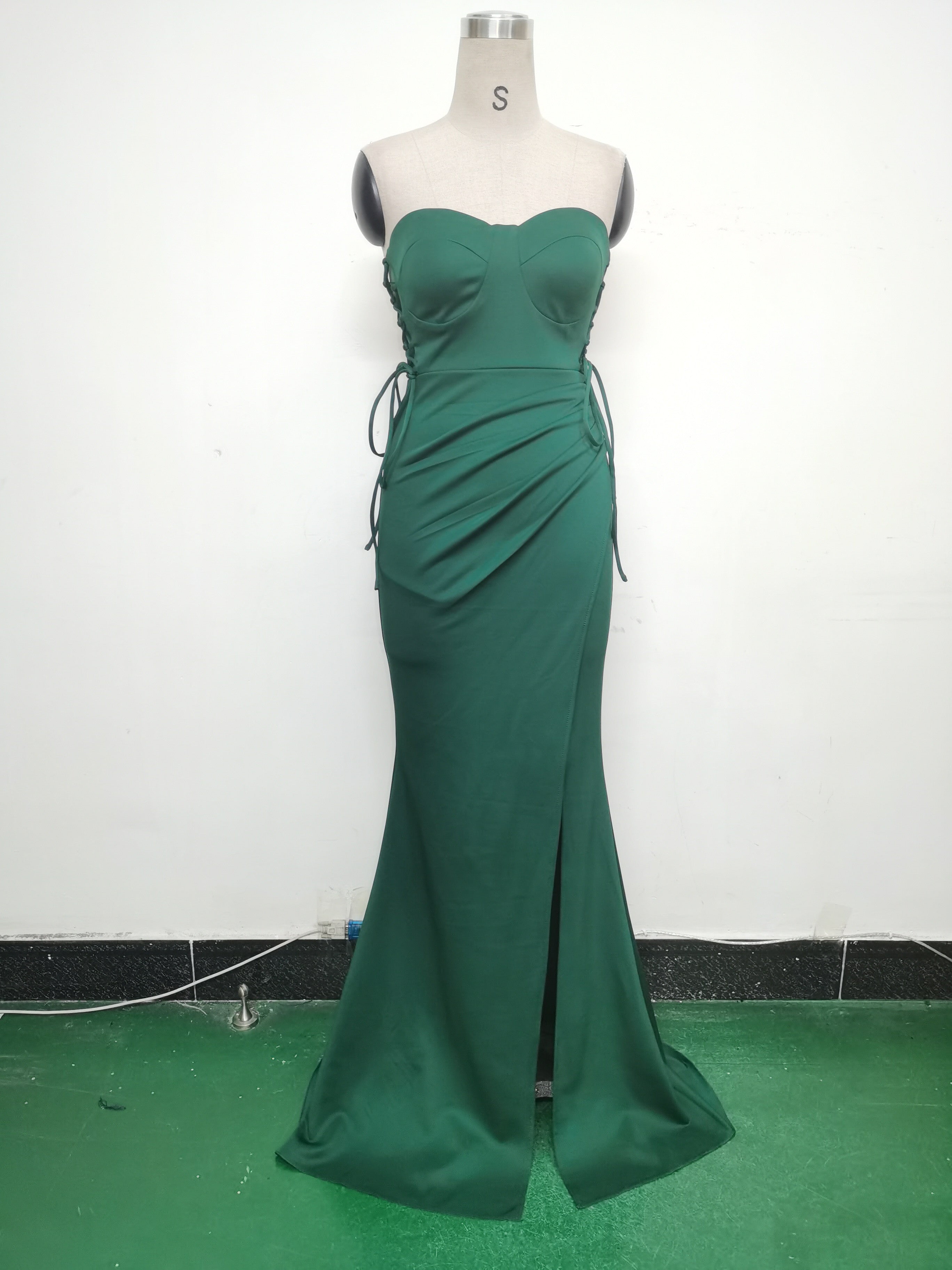 Women Two-way Rope Binding Satin Evening Dress 25