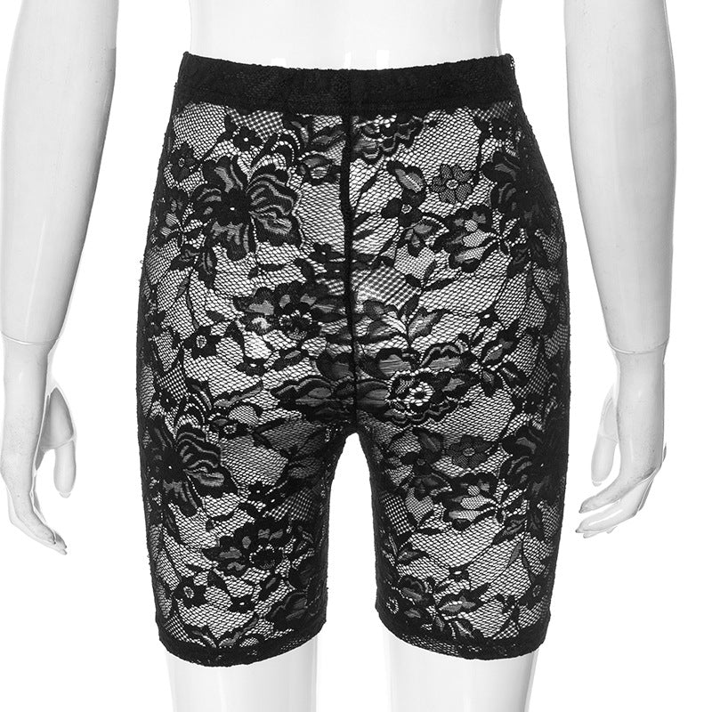 Sexy Lace Basic See-Through Stretchy Shorts for Women 7